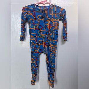 Posh Peanut Hot Wheels blue footed pjs size 6-9 months